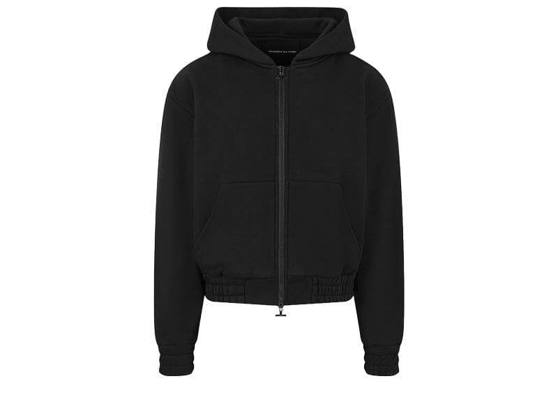 Manière De Voir Cropped Zip Hoodie Black