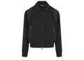 Manière De Voir Leather Panelled Varsity Jacket Black