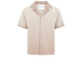 Manière De Voir Ombre Knit Revere Shirt Beige/White