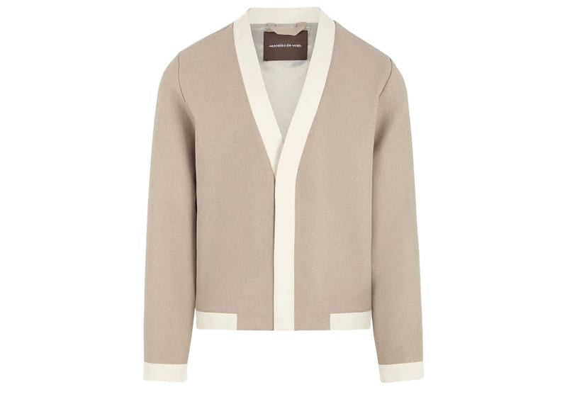 Manière De Voir Textured Contrast Cardigan Beige