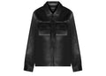 Manière De Voir Vegan Leather Shirt Jacket Black
