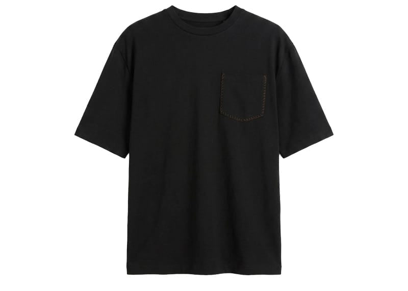 Manière De Voir Whipstitch Pocket Cotton T-Shirt Black