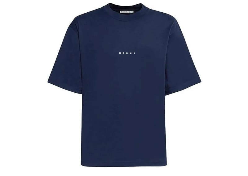 Marni Logo Organic Tee Navy