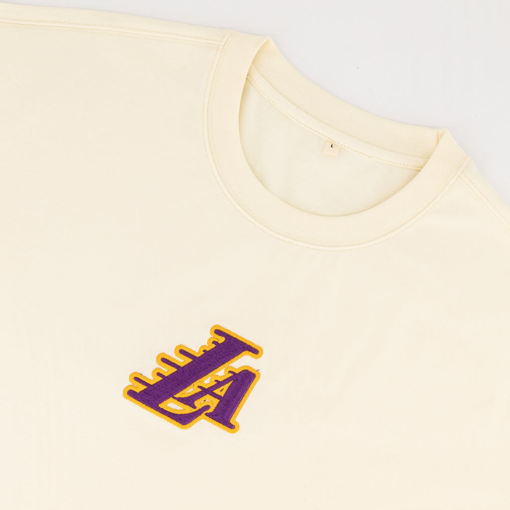 NBA LA Lakers Boxy Tee-Ivory