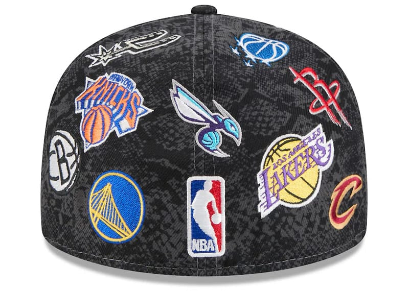 New Era 2026 NBA All-Star Game Allover Logos 59FIFTY Fitted Hat Black/Multicolor 7 5/8