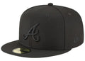 New Era Atlanta Braves Blackout Basic 59FIFTY Fitted Hat Black 7 1/4