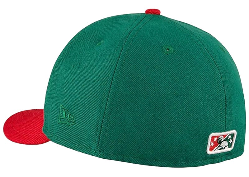 New Era Lake Elsinore Storm Red and Green Cali League Fitted Hat 7 1/2