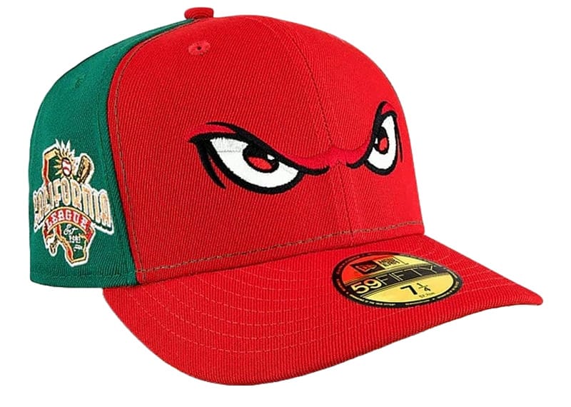 New Era Lake Elsinore Storm Red and Green Cali League Fitted Hat 7 1/2