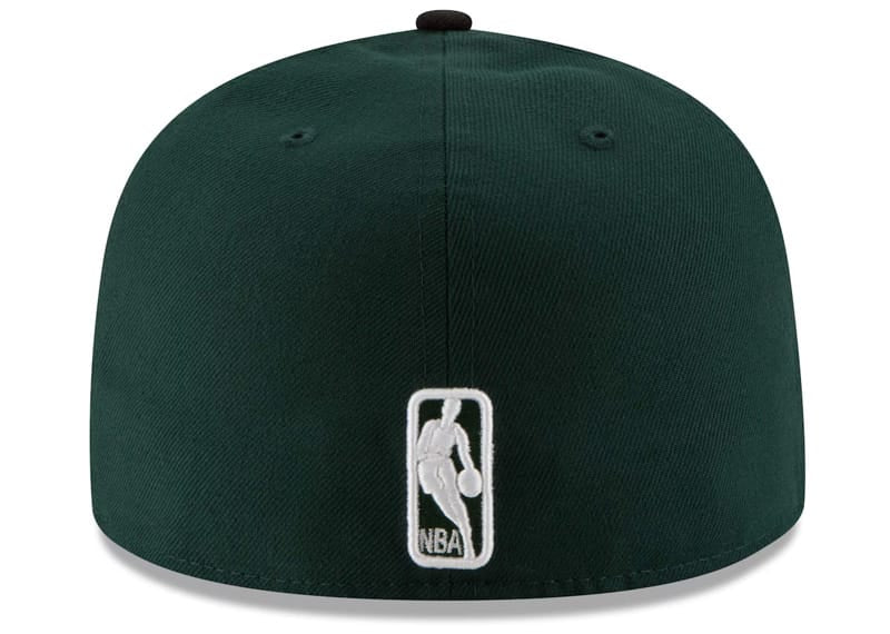New Era Milwaukee Bucks Official Team Color 2-Tone 59FIFTY Fitted Hat Green/Black 7 5/8