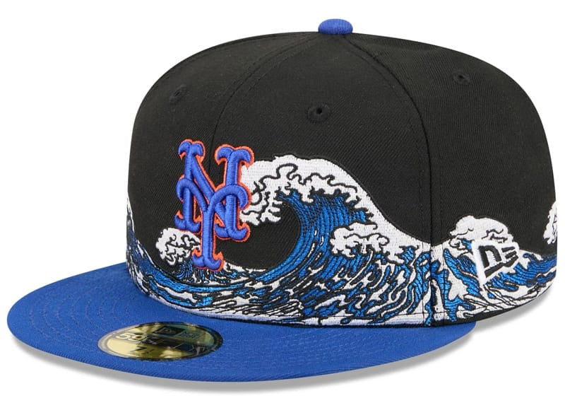 New Era New York Mets Tidal Flow 59FIFTY Fitted Hat Black/Blue 7 7/8