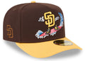 New Era San Diego Padres Cartoon 59FIFTY A-Frame Pre-Curved Visor Fitted Hat Brown/Yellow 7 3/8