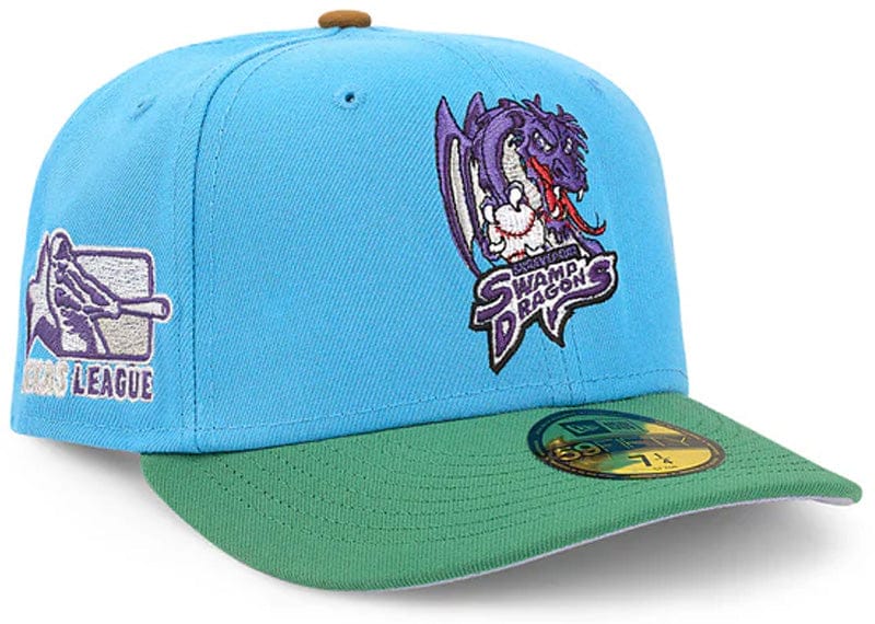 New Era Shreveport Swamp Dragons Blue and Green Fitted Hat 7 1/2