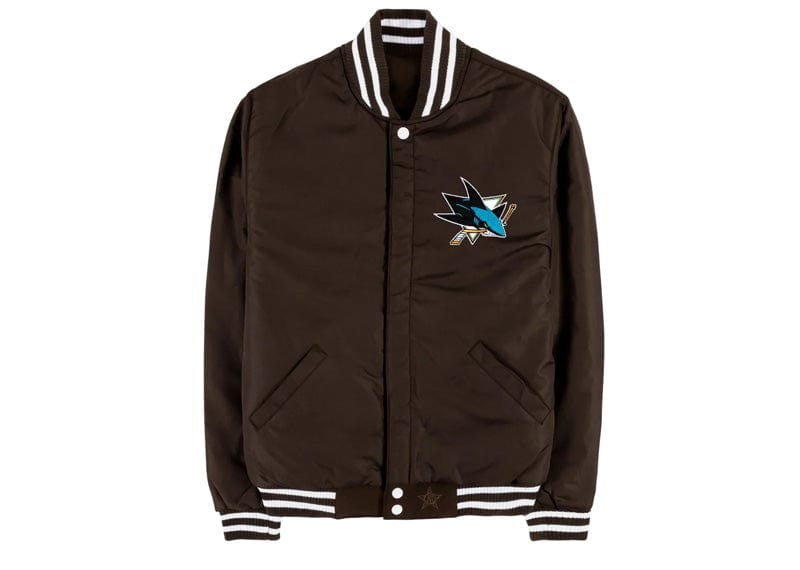 San Jose Sharks Reversible Letterman Lifestyle Brown/White