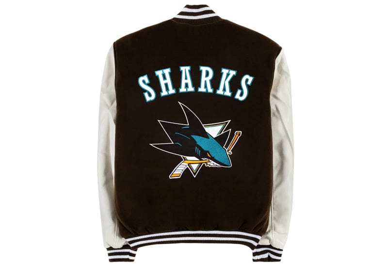 San Jose Sharks Reversible Letterman Lifestyle Brown/White