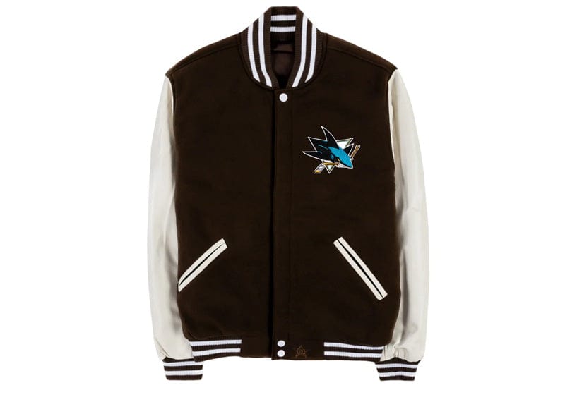 San Jose Sharks Reversible Letterman Lifestyle Brown/White