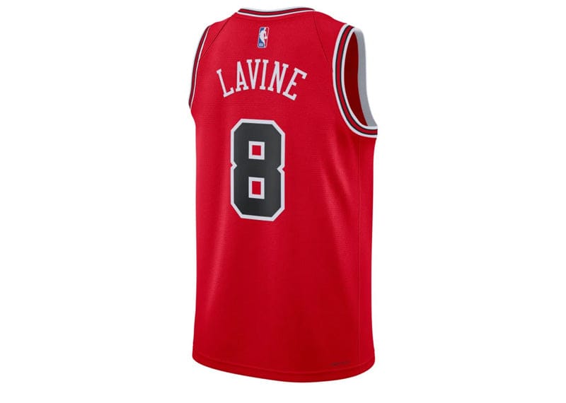 Nike NBA Chicago Bulls Zach Lavine 8 Icon Edition Swingman Jersey Chicago Red/Black/White