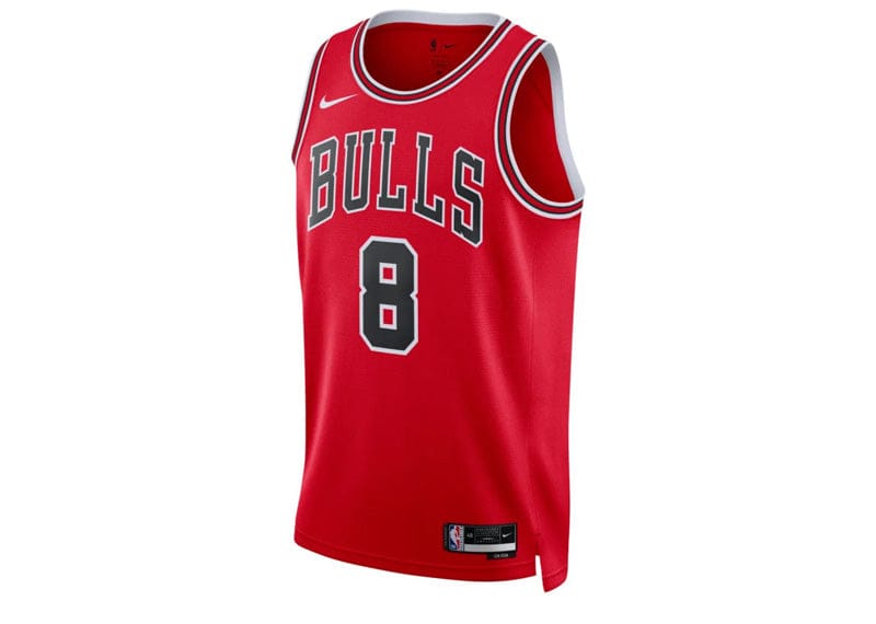 Nike NBA Chicago Bulls Zach Lavine 8 Icon Edition Swingman Jersey Chicago Red/Black/White