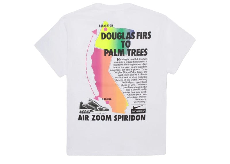 Nike x Stussy Air Zoom Spiridon Douglas Firs To Palm Trees T-shirt White/Multi