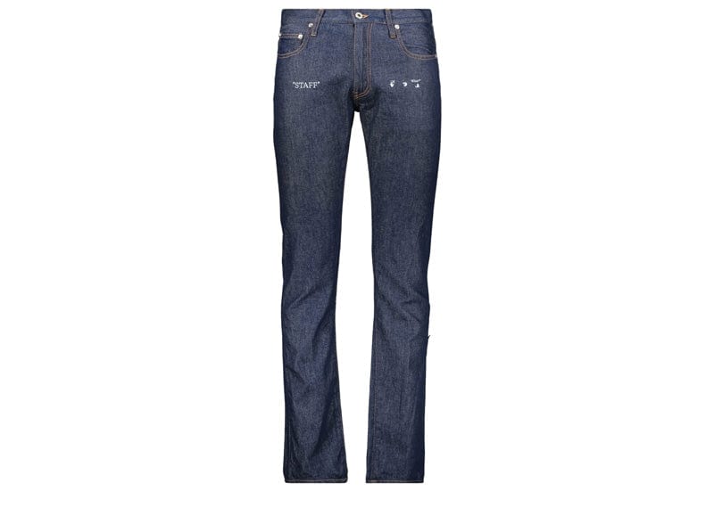 Off-White 5 Pocket Slim Fit Staff Jeans - Blue