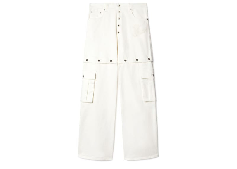 Off-White 90’s Logo Baggy Jeans Raw White