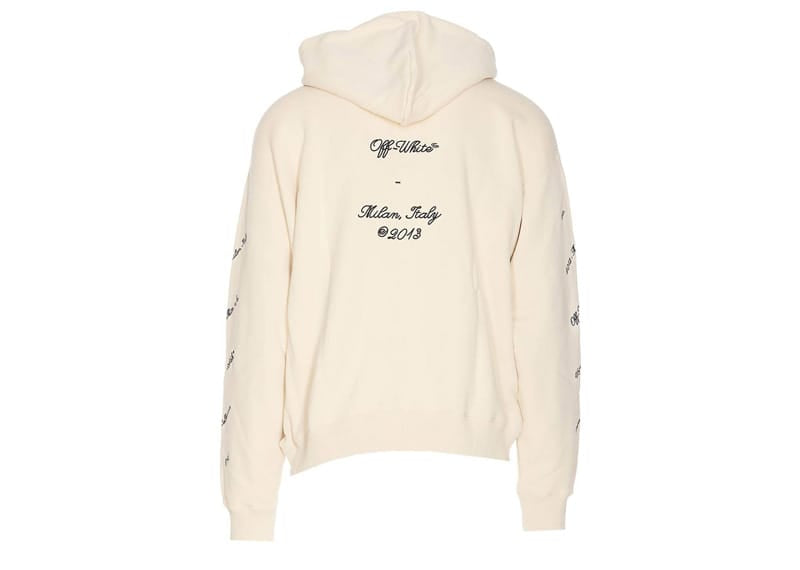 Off-White Abloh 23 Embroidery Hoodie Cream