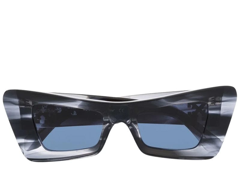 OFF-WHITE Accra Cat-Eye Marbled Sunglasses Navy Blue/Multi/Blue (OERI027S22PLA0014945)