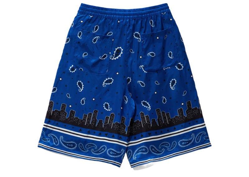 Off-White Bandana Viscose Shorts Blue
