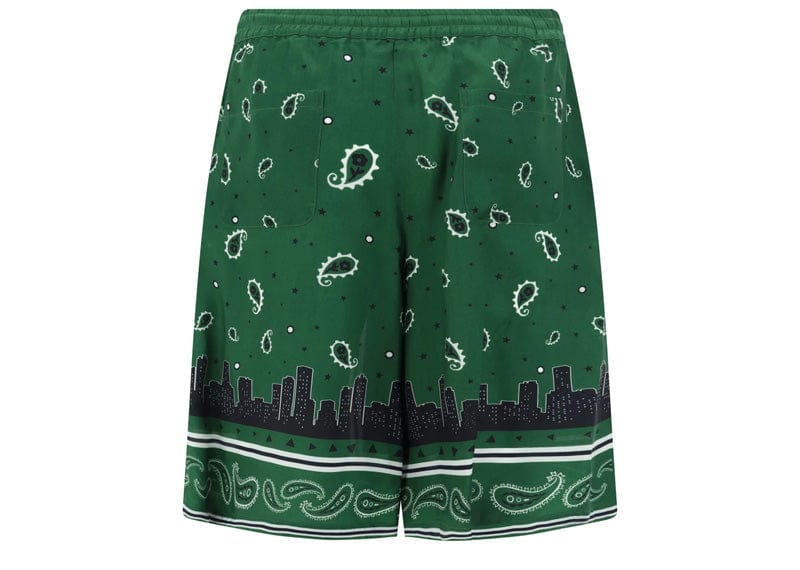 Off-White Bandana Viscose Shorts Green