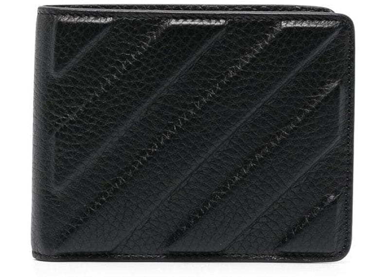Off-White Binder Bi-Fold Diagonal Stripes Wallet Black