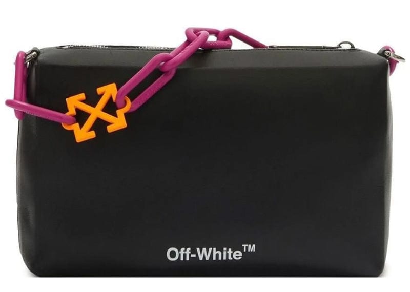 OFF-WHITE Block Pouch Quote Clutch Bag Black