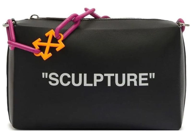 OFF-WHITE Block Pouch Quote Clutch Bag Black