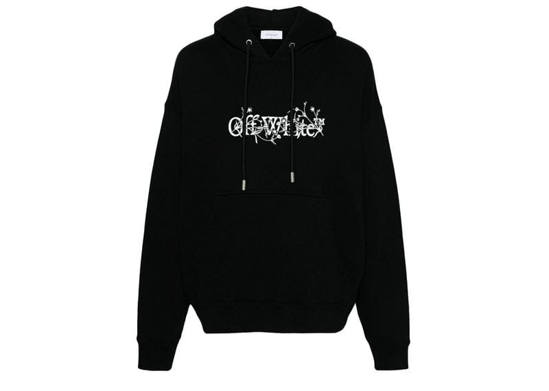 OFF-WHITE Bookish Flowers Skate Hoodie Black
