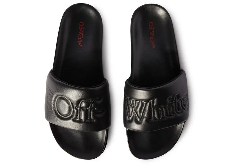 OFF-WHITE Bookish Leather Sliders Black