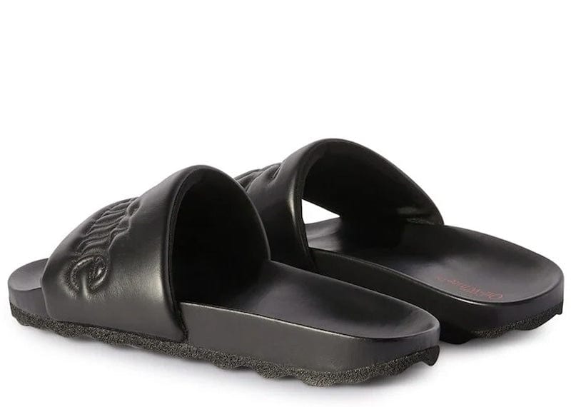 OFF-WHITE Bookish Leather Sliders Black