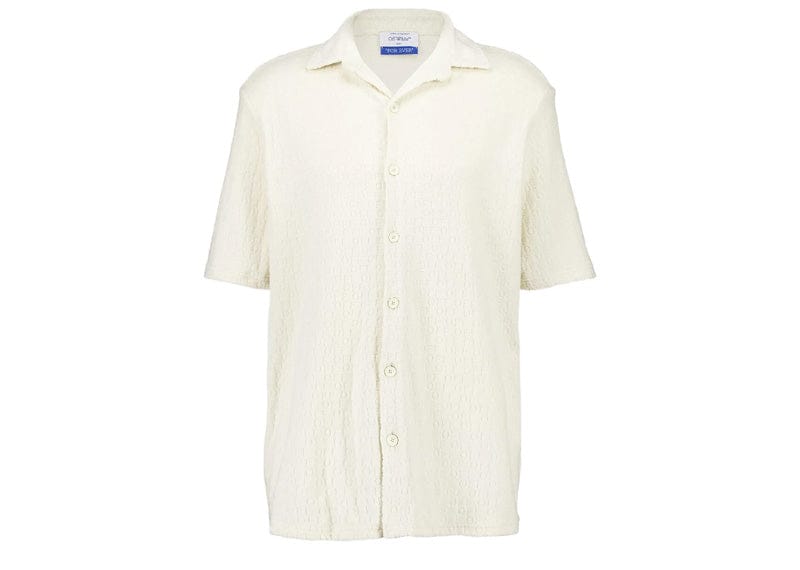 Off-White Cream Terry Cotton Bowling Shirt