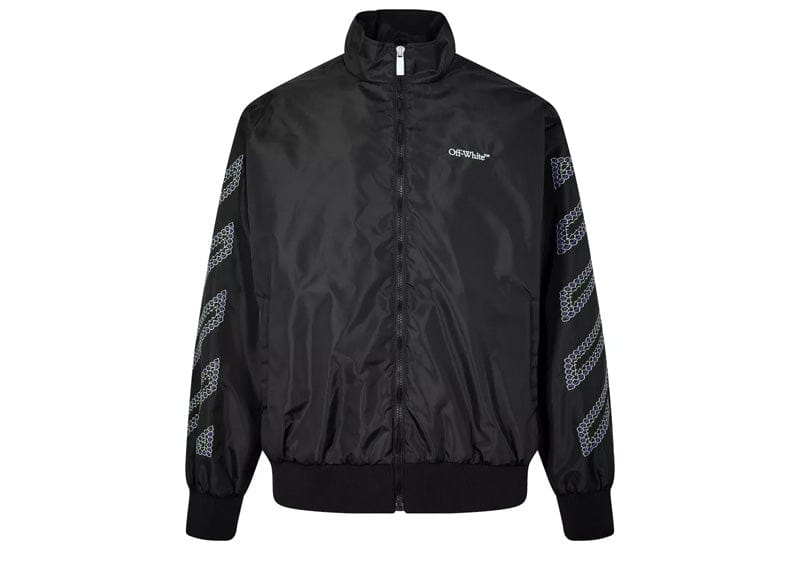 OFF-WHITE Diag Outl Nylon Faille Track Jacket Black