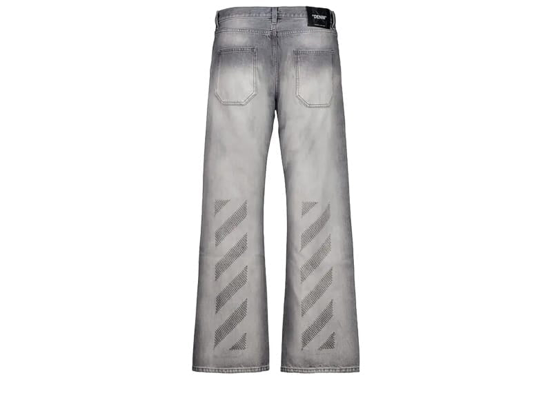 Off-White Diag Slim Relaxed Jeans Sun-Faded Grey