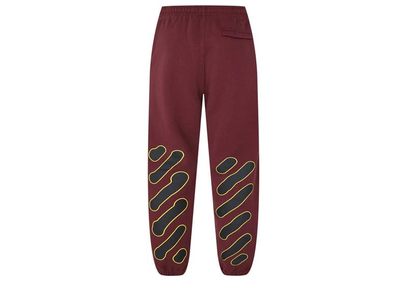 Off-White Diagonal Logo Sweatpants Maroon