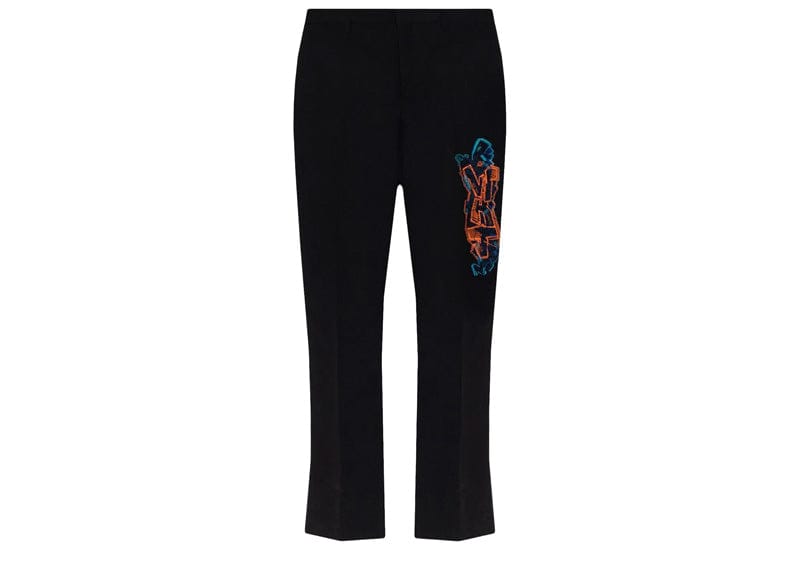 OFF-WHITE Graf Coupe Slim Pant Black Fluorescent Orange
