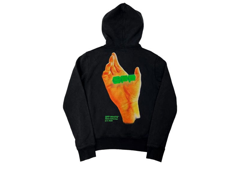 Off-White Hand Print Hoodie Black/Green