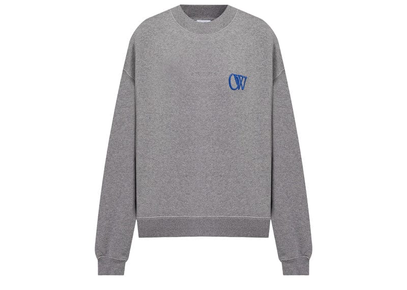 OFF-WHITE Logo Embroidered Sweatshirt Melange Grey/Nautical Blue (Women's)