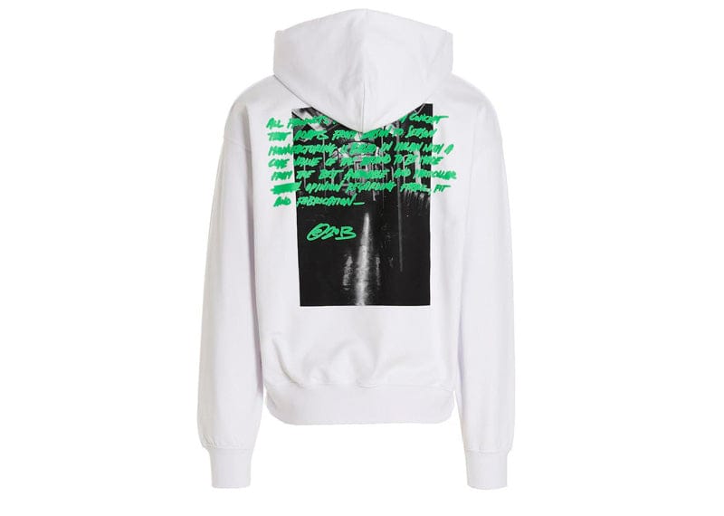 OFF-WHITE Metro Type Skate Hoodie White/Green