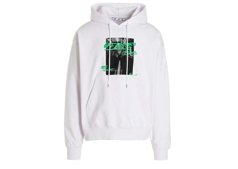 OFF-WHITE Metro Type Skate Hoodie White/Green