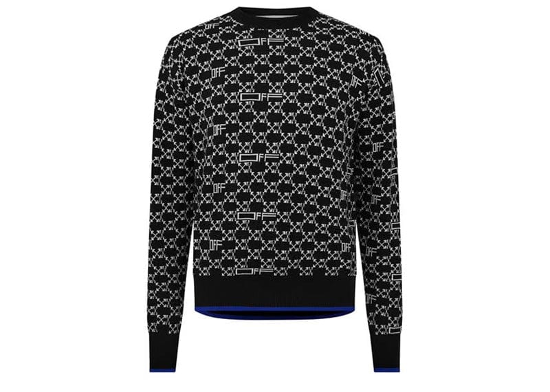 Off-White Monogram Allover Knit Sweatshirt Black