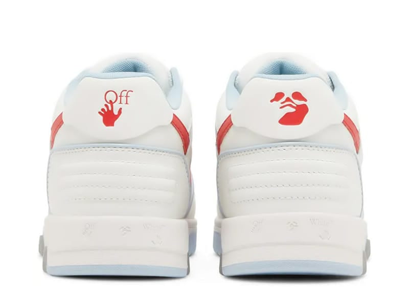OFF-WHITE Out Of Office Low Tops Outlined Light Blue Red