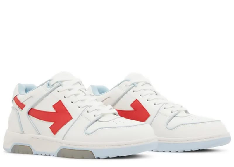 OFF-WHITE Out Of Office Low Tops Outlined Light Blue Red