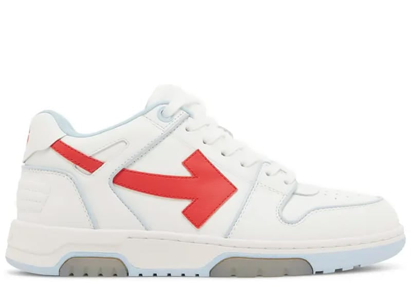 OFF-WHITE Out Of Office Low Tops Outlined Light Blue Red