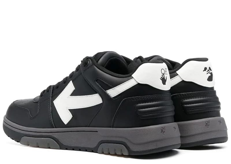 Off-White Out Of Office OOO Calf Leather Low Tops Black White Grey