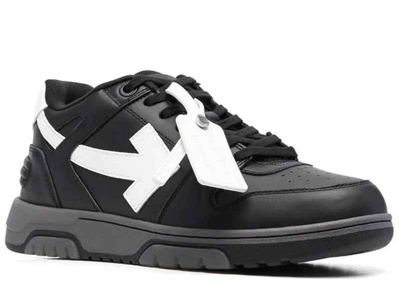 Off-White Out Of Office OOO Calf Leather Low Tops Black White Grey