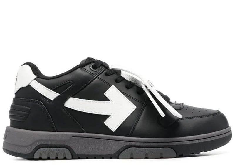 Off-White Out Of Office OOO Calf Leather Low Tops Black White Grey